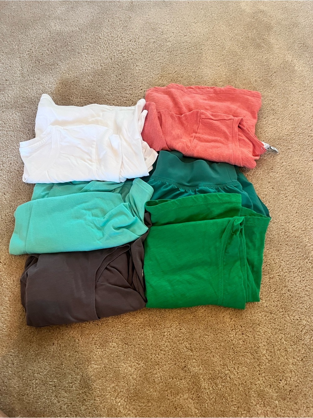 Athleta Leggings Bundle in White, Coral, Teal, Green, and Brown